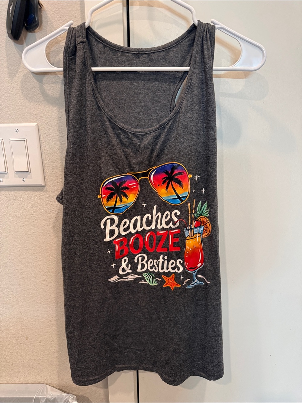 Tropical Graphic Tank Top - Dark Charcoal